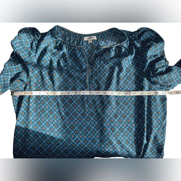 Max Studio Women’s Long Sleeve Blue Patterned Blouse Size XL - Picture 6 of 9